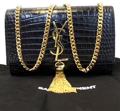 ysl all black purse|ysl black purse with chain.